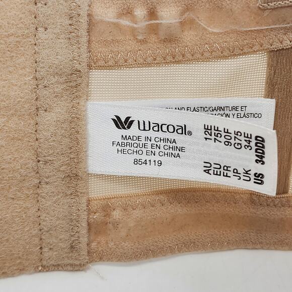 Wacoal Red Carpet Full Figure Underwire Full Coverage Strapless Bra Size 34DDD - Picture 3 of 5